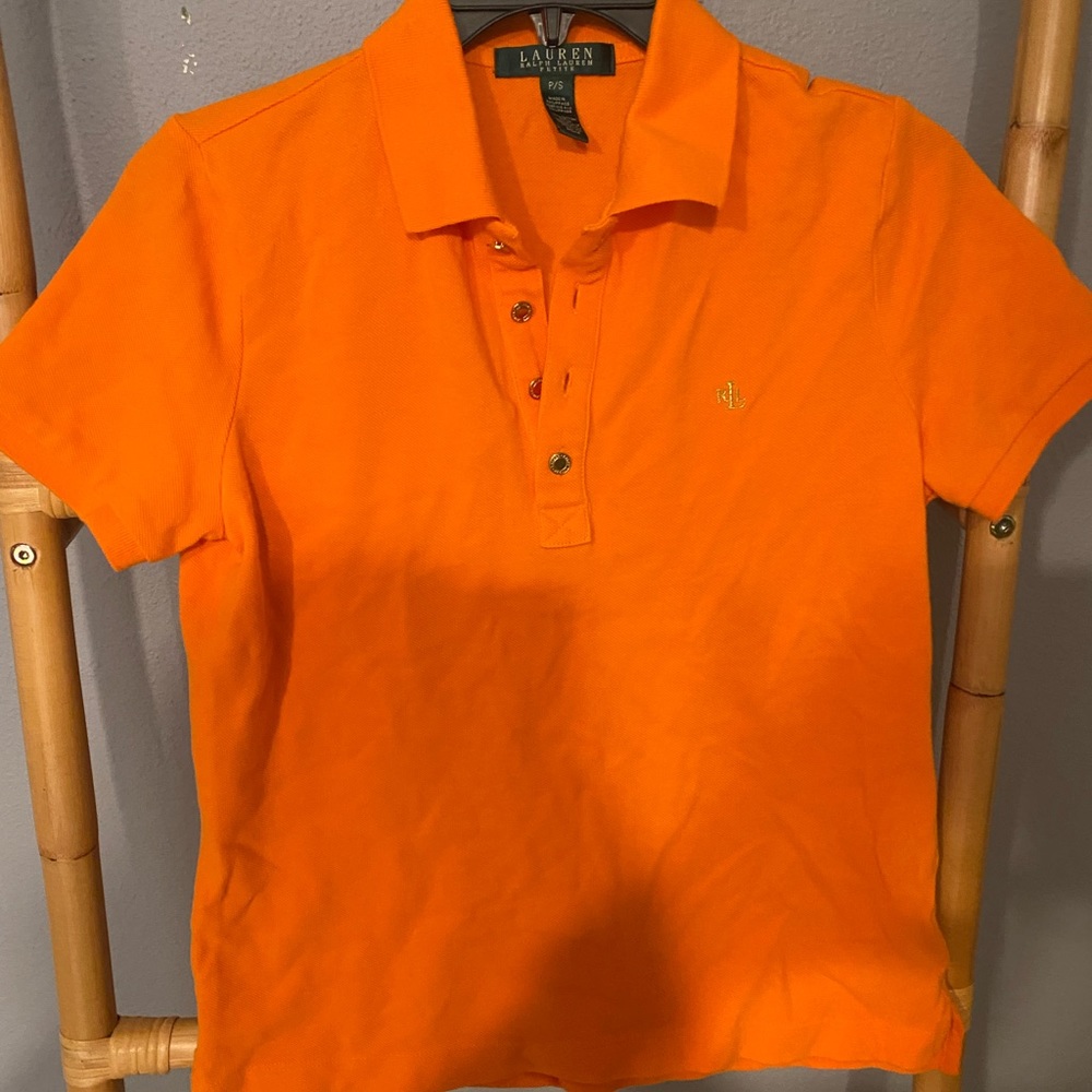 Vintage Y2K Ralph Lauren orange polo P S